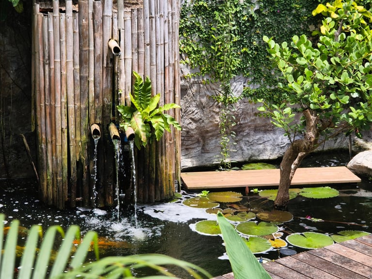 Espejo de agua en jardín
